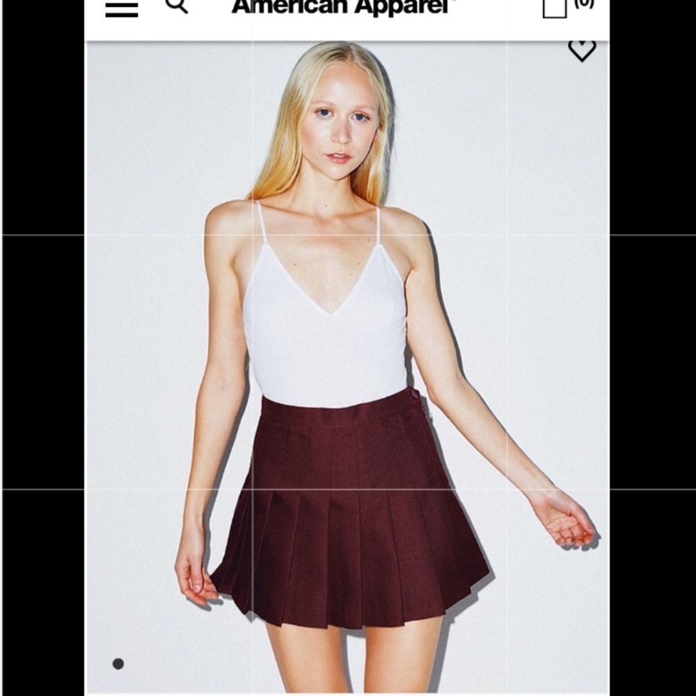 American Apparel Maroon Tennis Skirt